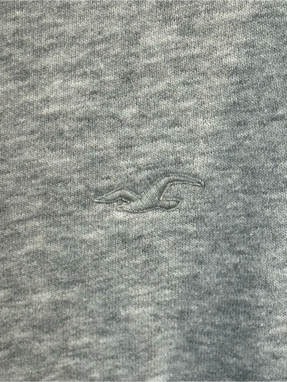 Hollister Men’s XS Gray Full-Zip Hoodie Relaxed Fit Embroidered Logo